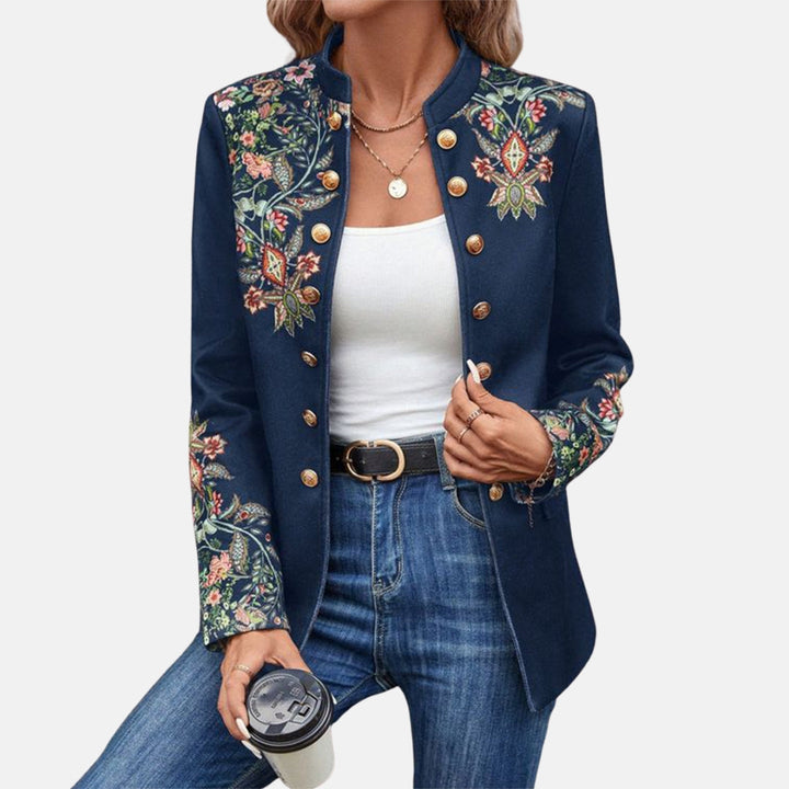 Ysandra | Embroidered Jacket with Golden Buttons