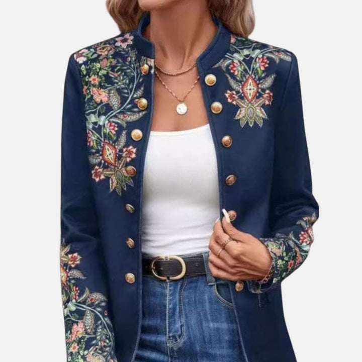 Ysandra | Embroidered Jacket with Golden Buttons