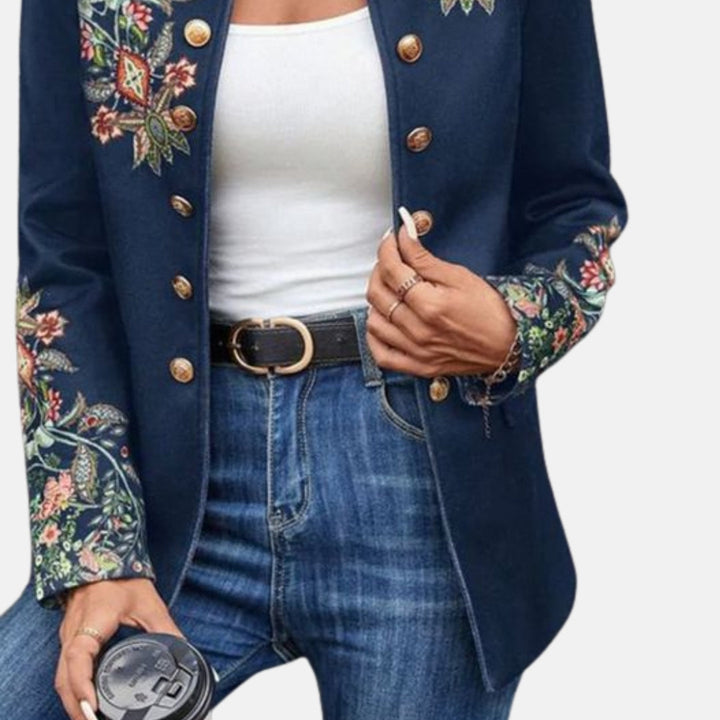 Ysandra | Embroidered Jacket with Golden Buttons