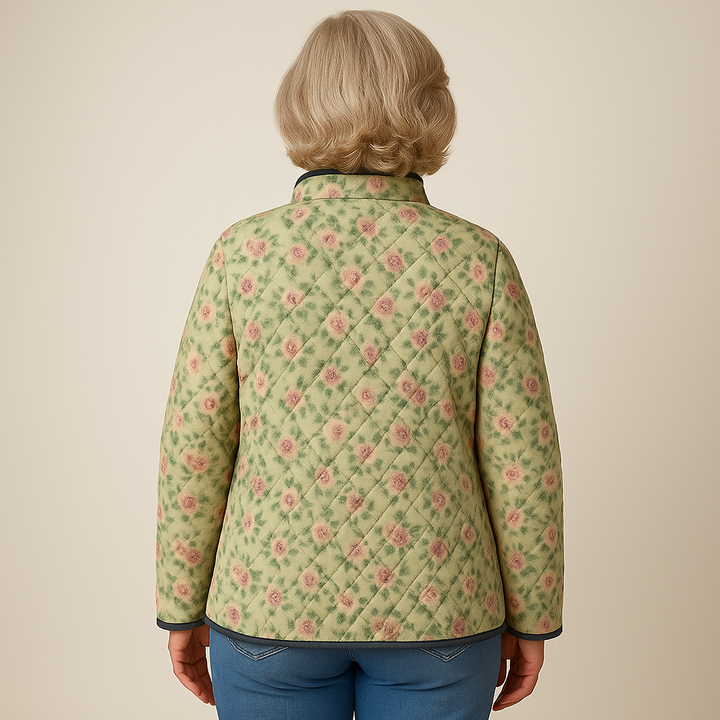 Elle | Delightful Floral-Printed Quilted Jacket for Women