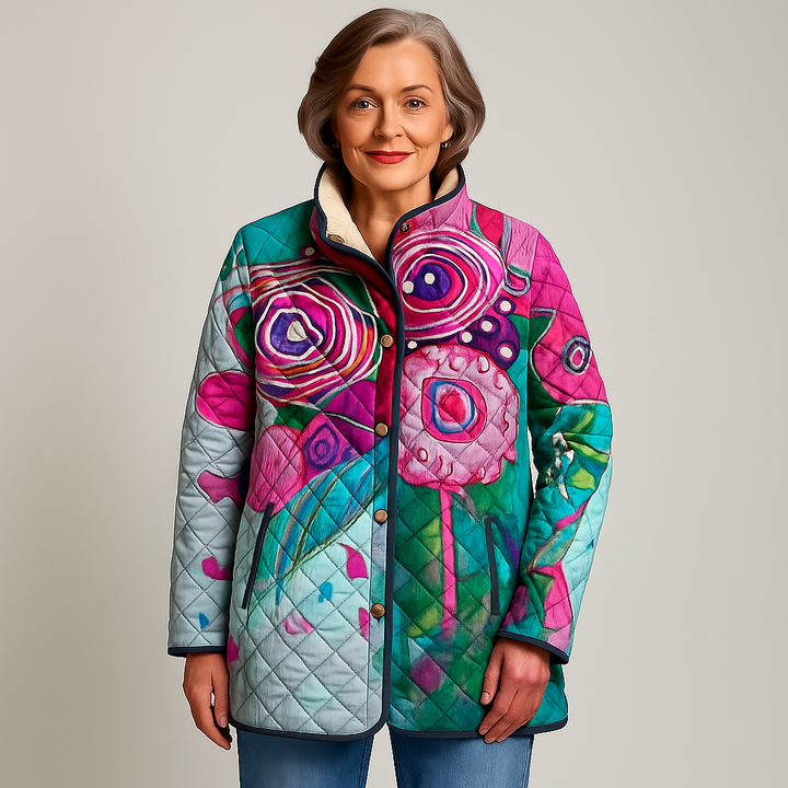 Elle | Floral Patterned Women's Elegant Jacket