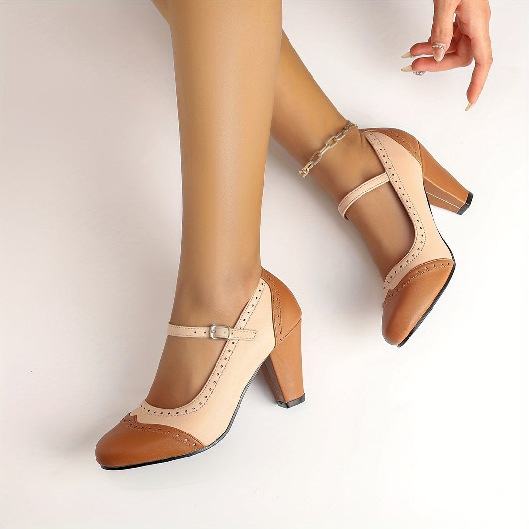 Amy™ | Elegant Two-Tone Heels with Comfortable Heel