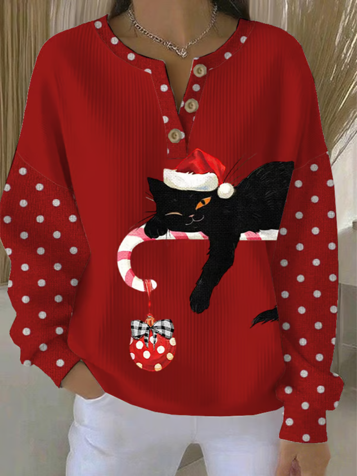 Mila - Christmas  Sweater with Cat