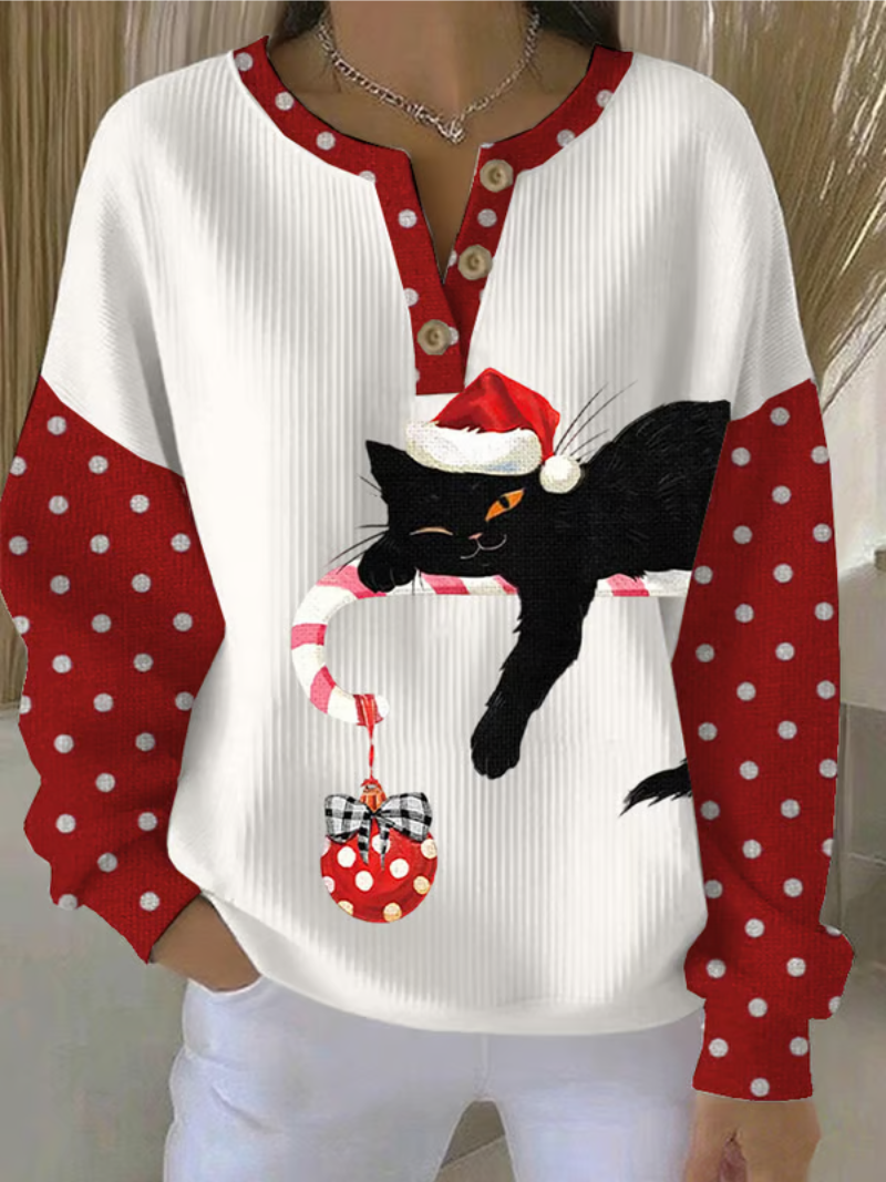 Mila - Christmas  Sweater with Cat