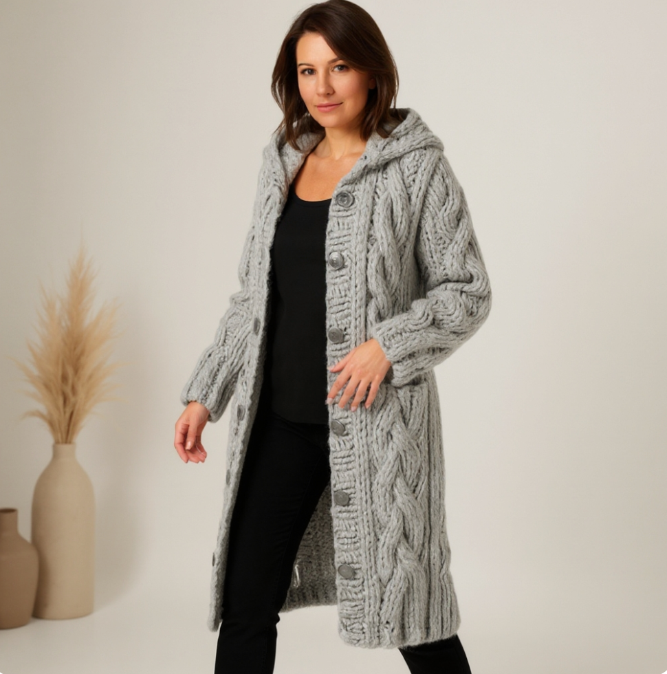 Karin - Elegant Cosy Coat With Tummy Coverage