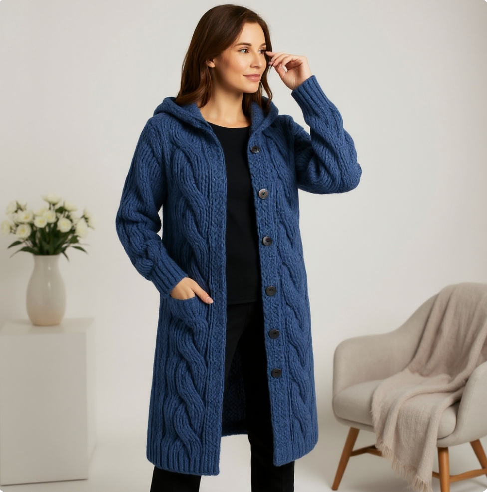 Karin - Elegant Cosy Coat With Tummy Coverage