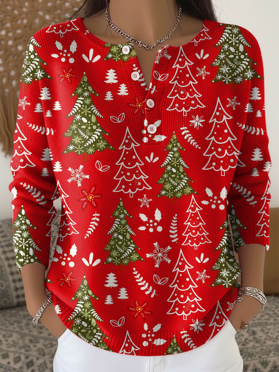 Sofie – Christmas  Sweater with Buttons
