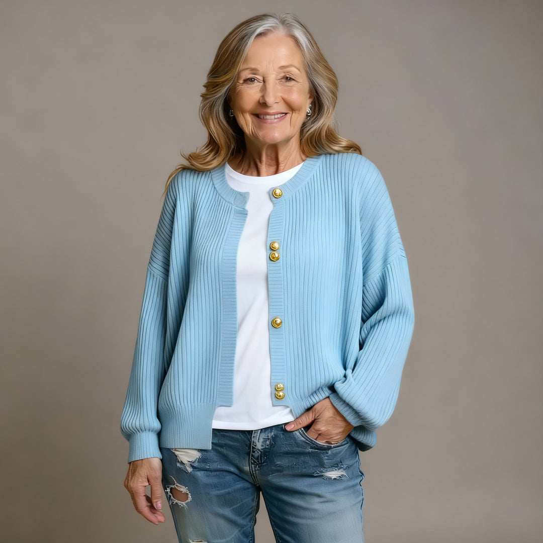 ELARA | PEARL-BUTTON CARDIGAN