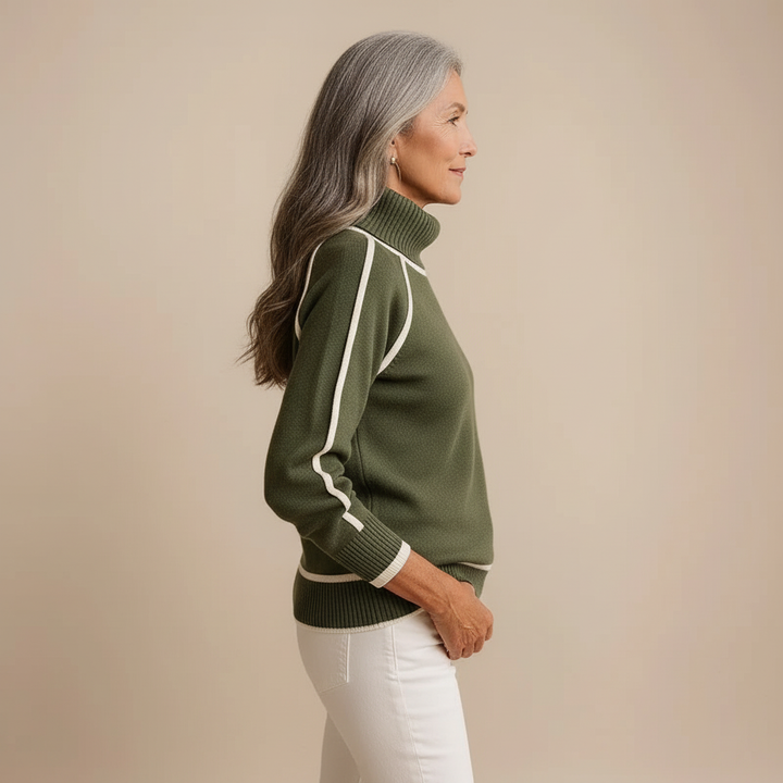 Luxurious Olive Green Knitted Sweater