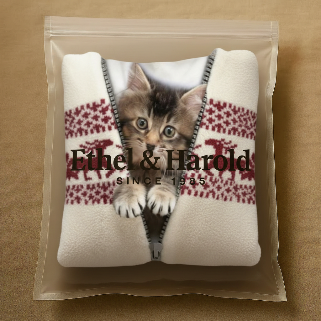 Comfortable Flannel Sweatshirt Retro Christmas Animal Art for Women