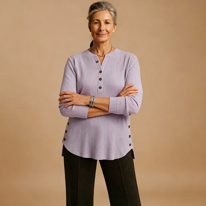 Louisa | Solid Knit Sweater with Long Sleeves