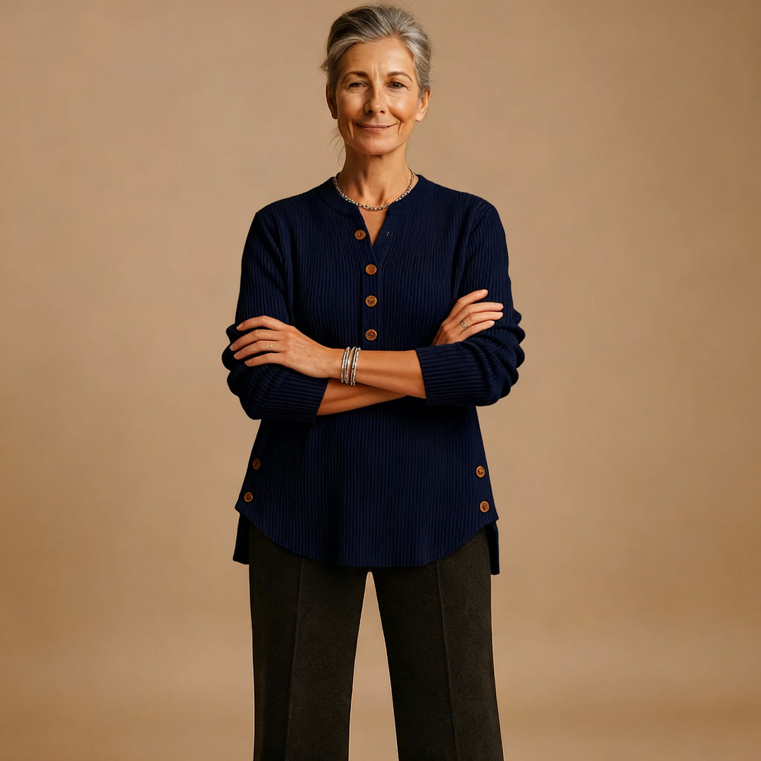 Louisa | Solid Knit Sweater with Long Sleeves