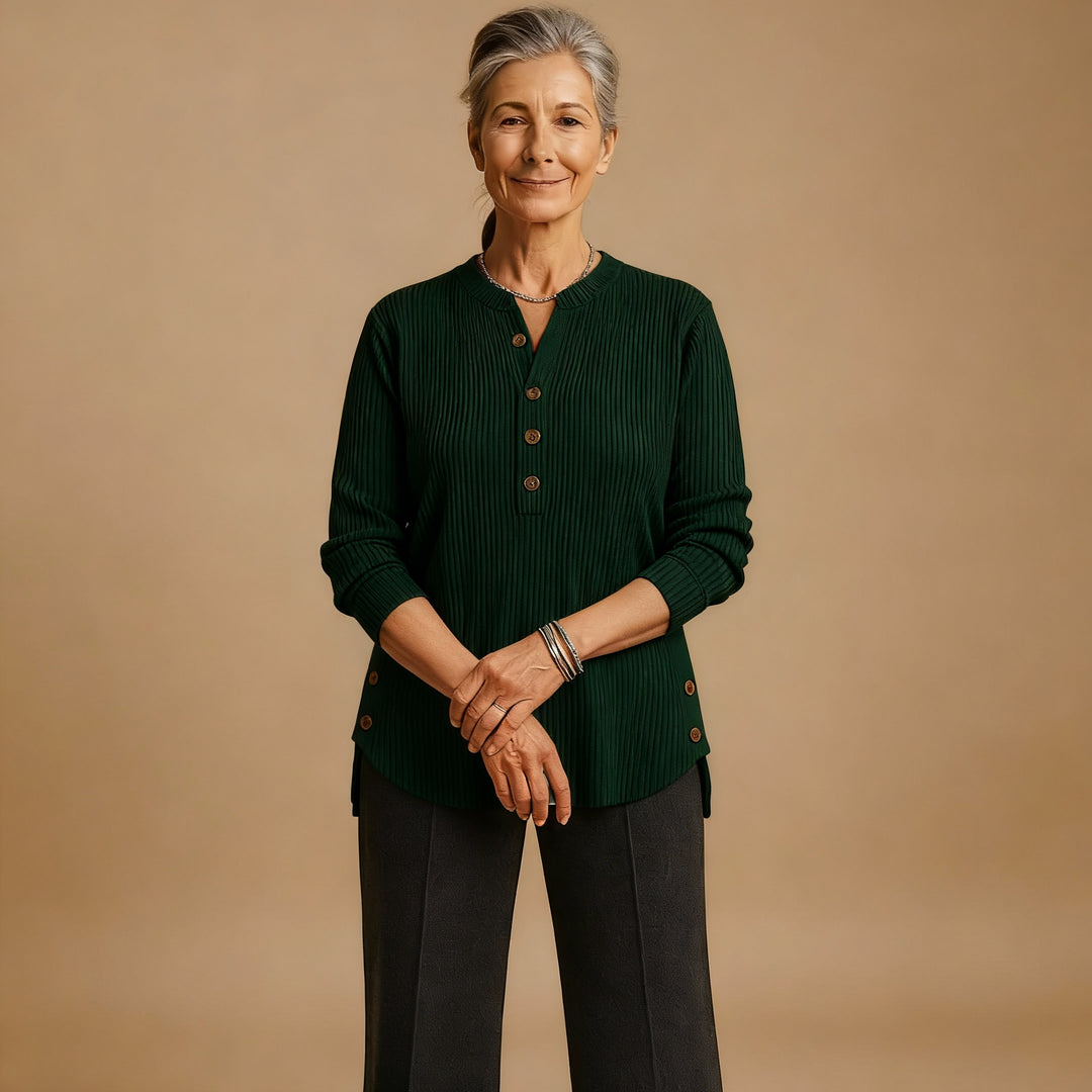 Louisa | Solid Knit Sweater with Long Sleeves