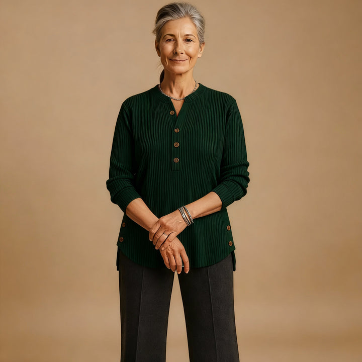 Louisa | Solid Knit Sweater with Long Sleeves