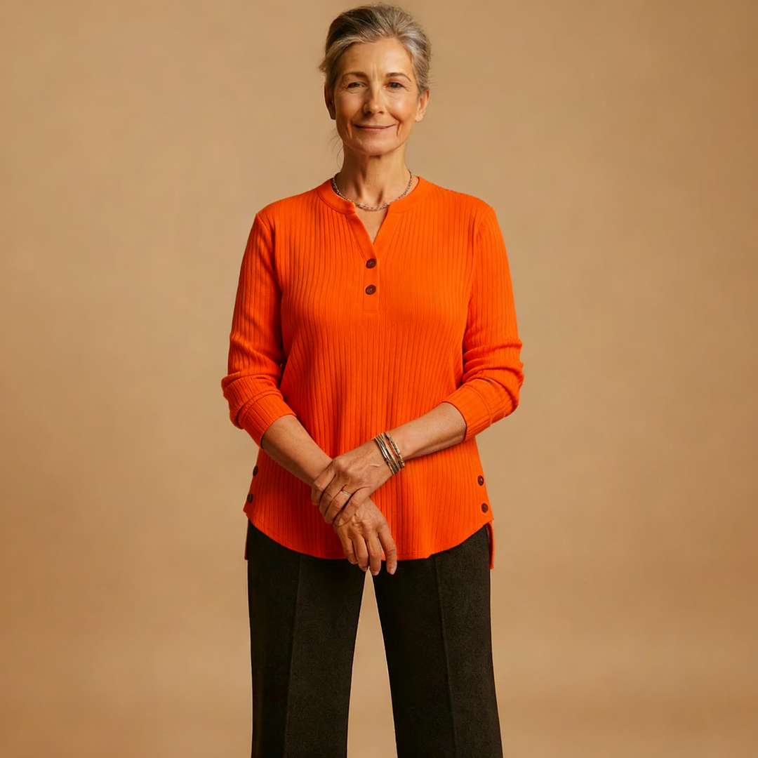 Louisa | Solid Knit Sweater with Long Sleeves