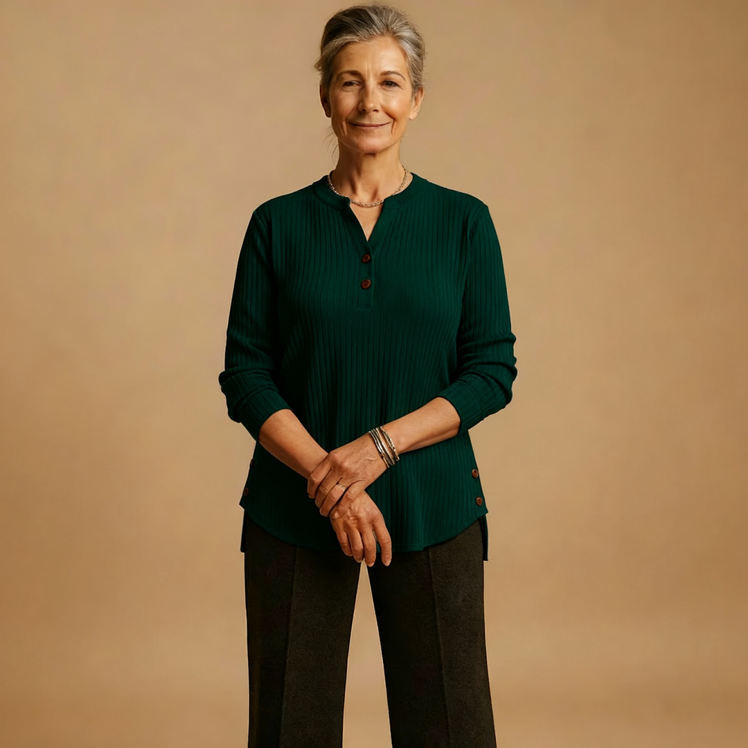 Louisa | Solid Knit Sweater with Long Sleeves