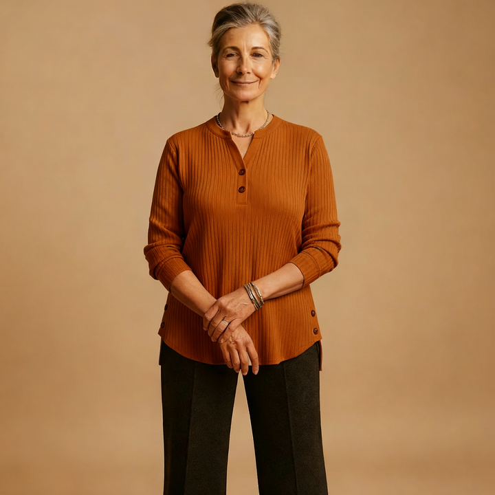 Louisa | Solid Knit Sweater with Long Sleeves