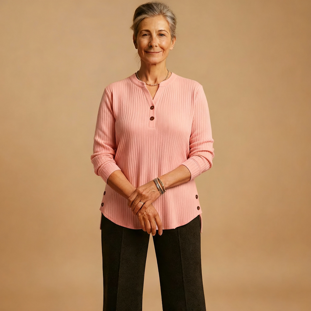 Louisa | Solid Knit Sweater with Long Sleeves