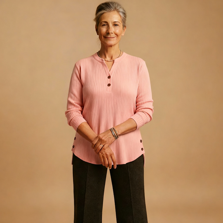 Louisa | Solid Knit Sweater with Long Sleeves