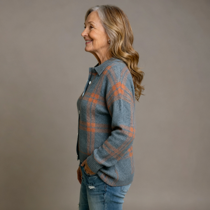 Mira | Soft Blouse with Check Pattern