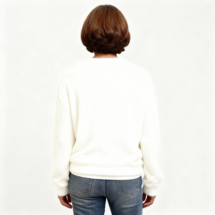 Christmas Soft Cat Art Flannel Sweatshirt for Women