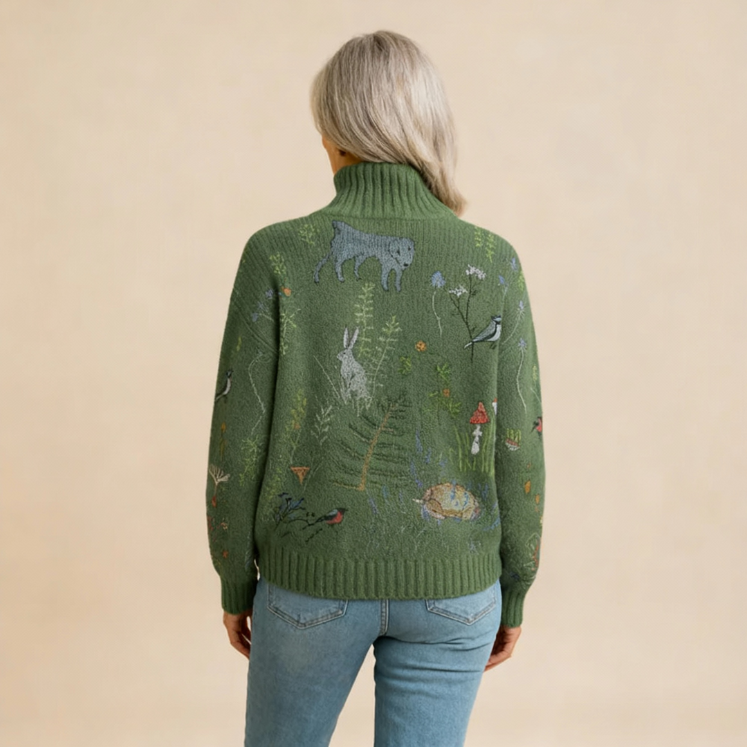 Zoe | Warm Floral Turtleneck