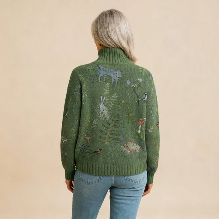 Zoe | Warm Floral Turtleneck