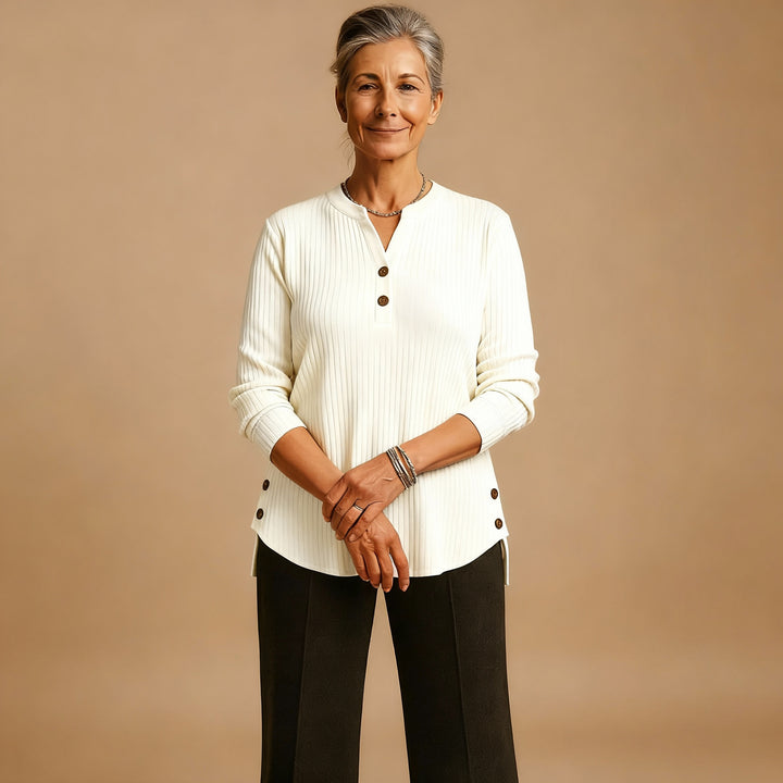 Louisa | Solid Knit Sweater with Long Sleeves