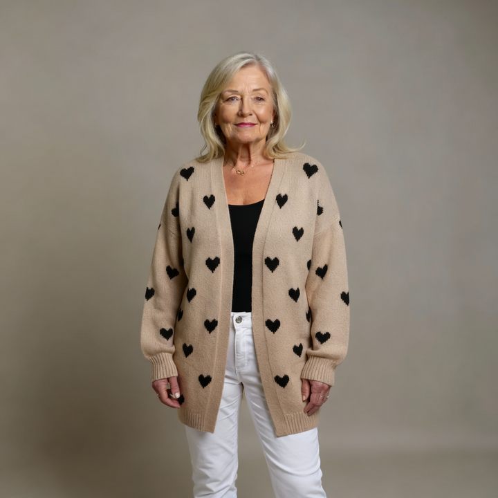 ELINE | Heart Pattern Cardigan