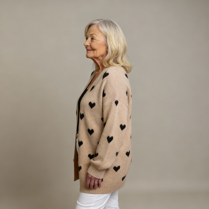 ELINE | Heart Pattern Cardigan