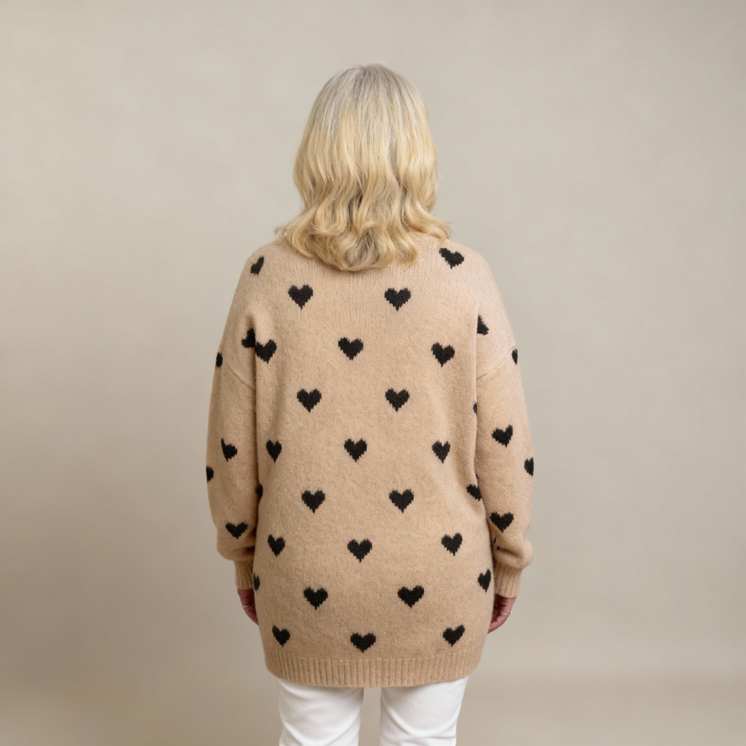 ELINE | Heart Pattern Cardigan