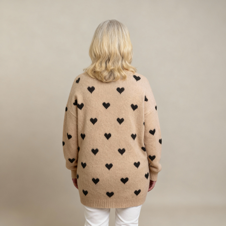 ELINE | Heart Pattern Cardigan