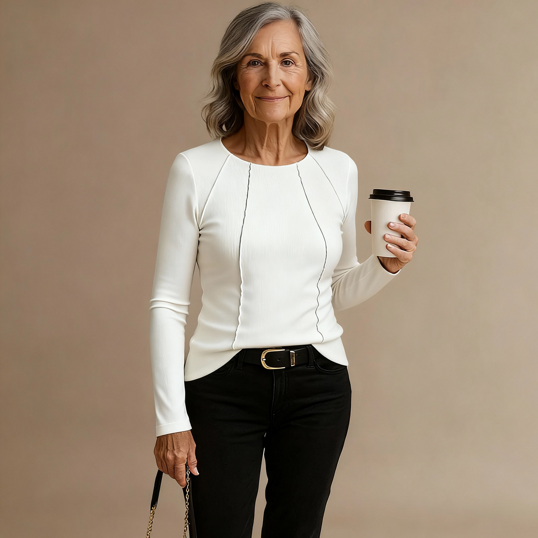 AISOLA | Stylish Fitted Top in Ribbed Fabric