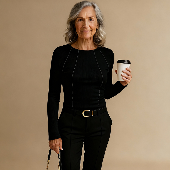 AISOLA | Stylish Fitted Top in Ribbed Fabric