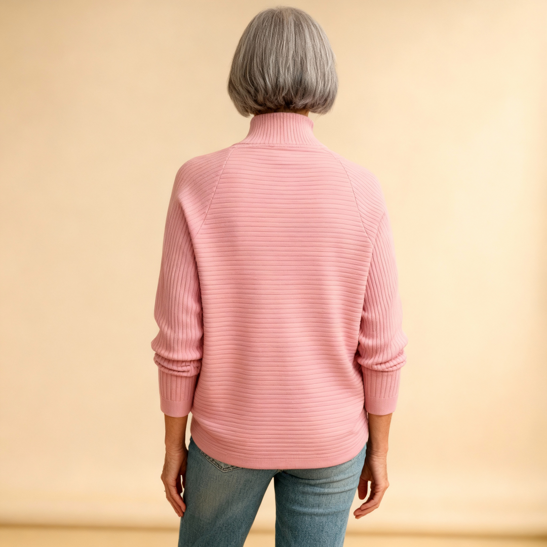 Sweater with Polo Zip