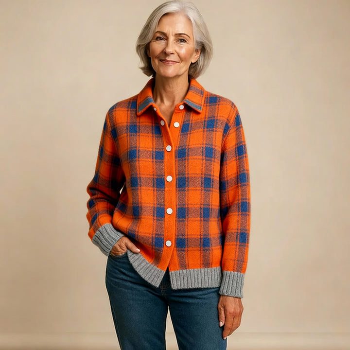 Sofia | Checked Blouse Made from Warm, Soft Material