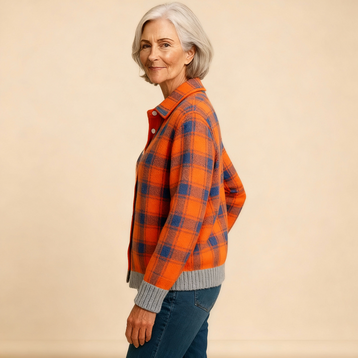 Sofia | Checked Blouse Made from Warm, Soft Material