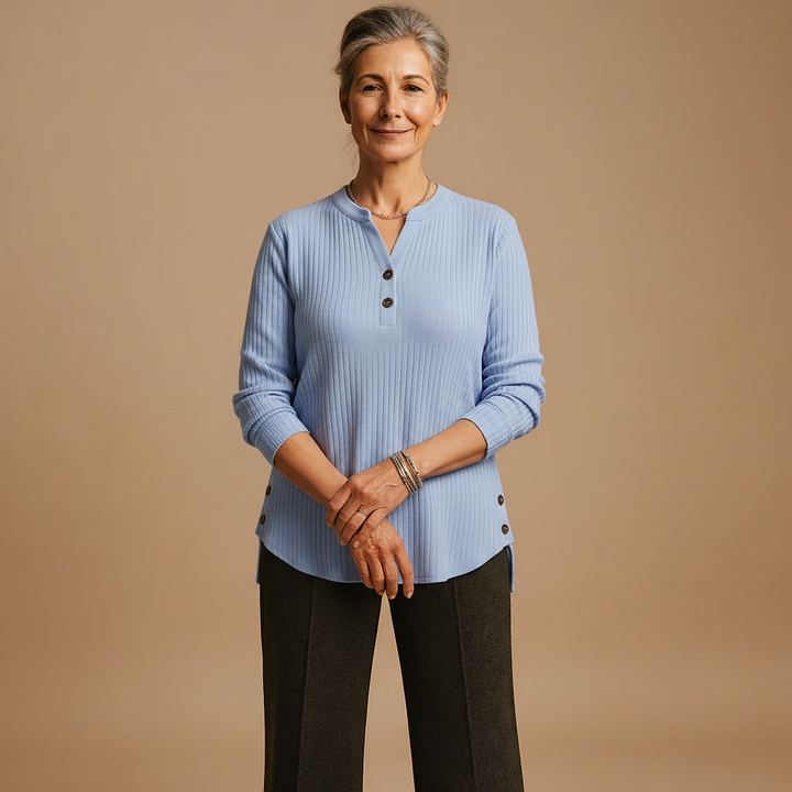 Louisa | Solid Knit Sweater with Long Sleeves