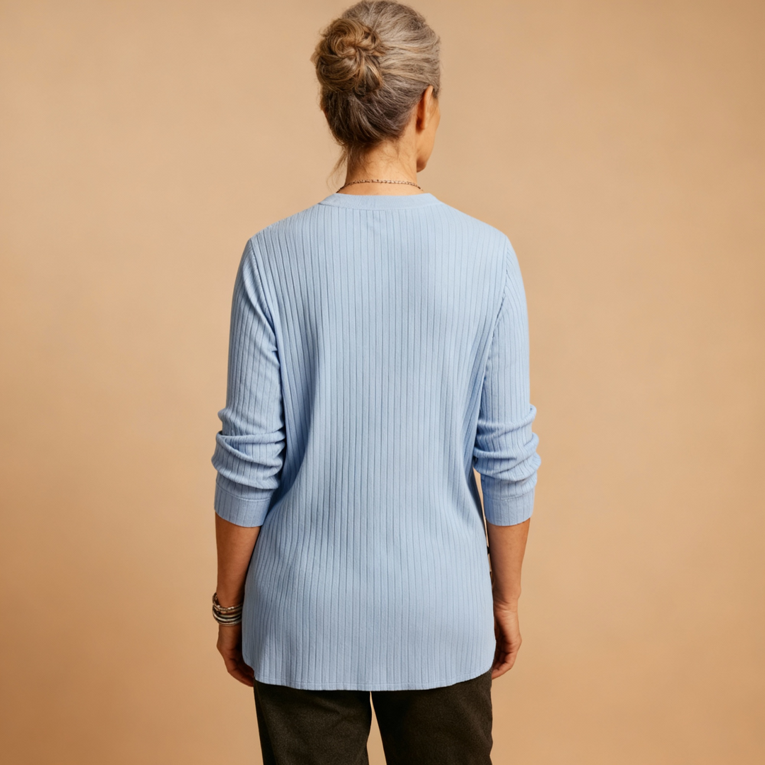 Louisa | Solid Knit Sweater with Long Sleeves