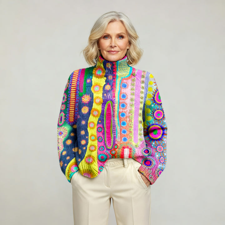 ELENA | Colorful knitted turtleneck sweater