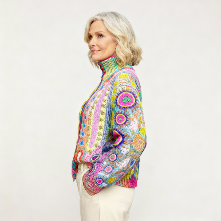 ELENA | Colorful knitted turtleneck sweater