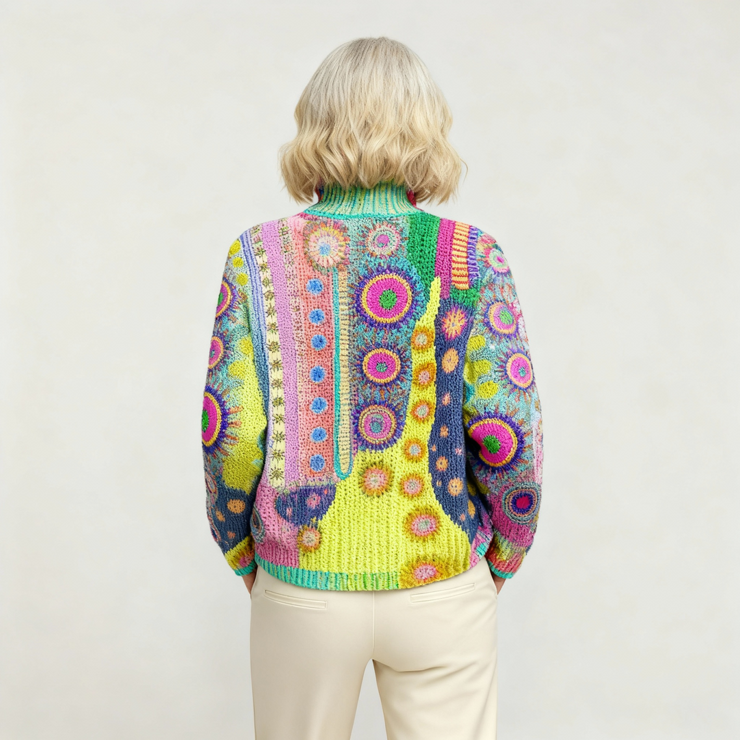 ELENA | Colorful knitted turtleneck sweater