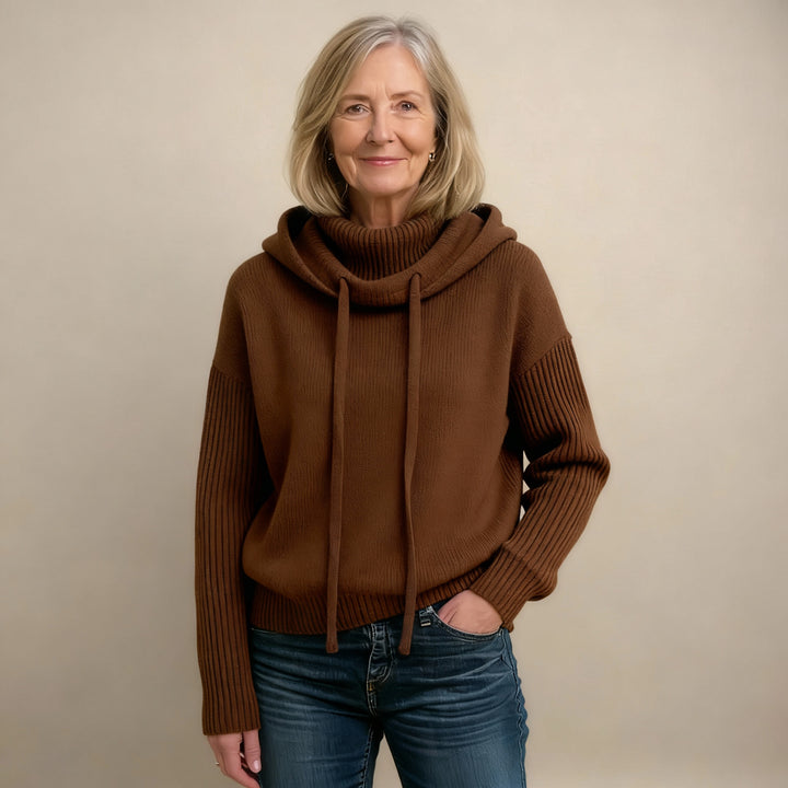 Women's Wool Hoodie with Drawstring
