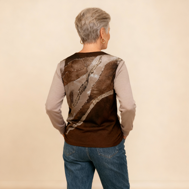 Melissa | Half-Zip Sweatshirt with Vintage Print