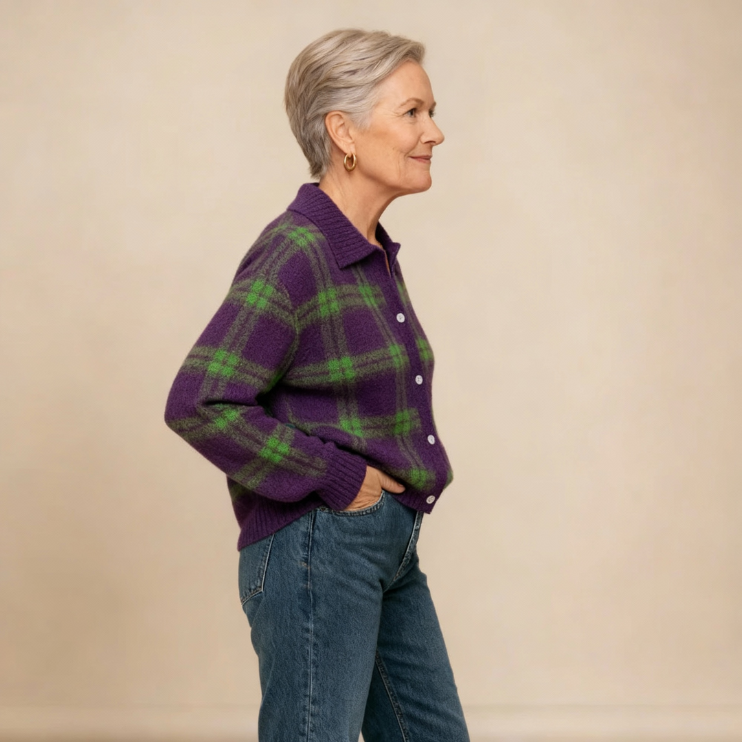 Maria | Soft Blouse with Check Pattern