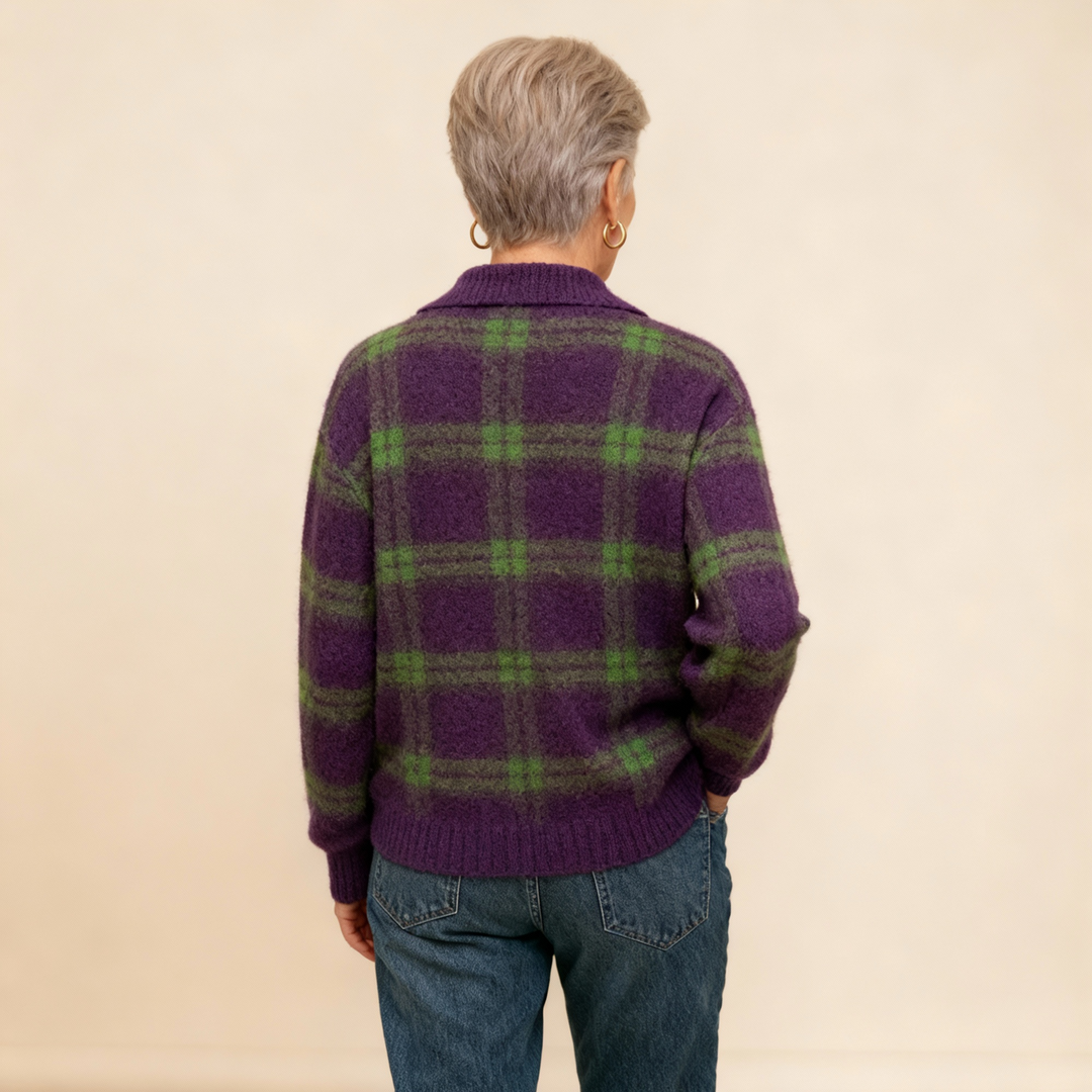 Maria | Soft Blouse with Check Pattern