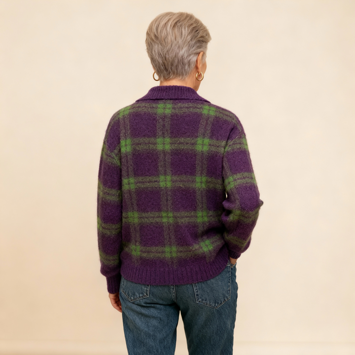 Maria | Soft Blouse with Check Pattern