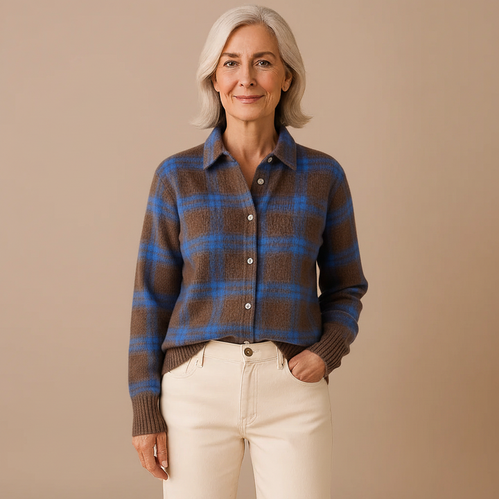 Liz | Soft Blouse with Check Pattern