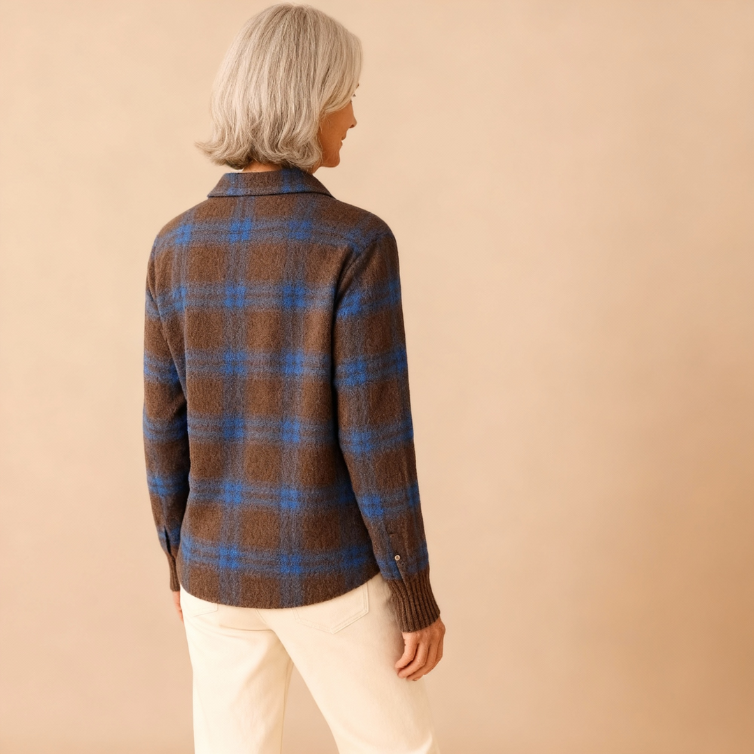 Liz | Soft Blouse with Check Pattern