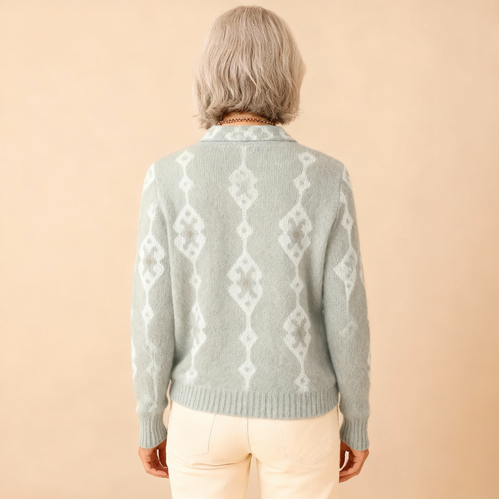 Renee | Elegant Knit Blouse with Diamond Pattern